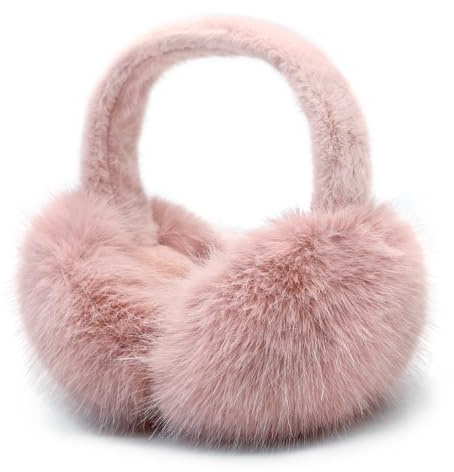 SEYUFN Cache Oreille Femme Cache Oreille Fille Pliables Cache-Oreilles Femme Hiver Pelucheux Cache oreilles Homme Chauds (Rose foncé)