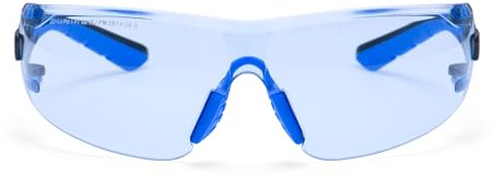 Portwest PS27 Tech Look Lite KN Safety Glasses Wraparound Panoramic Lens Anti Fog Anti Scratch Flexible Dual Colour Arms Lightweight Comfortable Fit UV Protective Eyewear Certified PPE