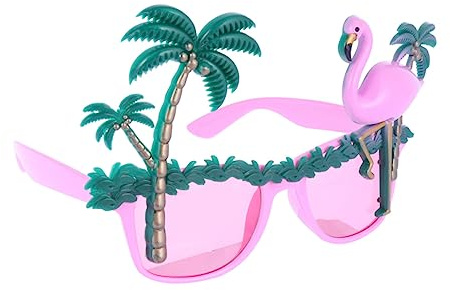 Lunettes Amusantes Roses Flamant et Cocotier pour Fête Hawaïenne Photo | Accessoire de Déguisement en Plastique Léger, Décoration Tropicale, Agréable à Porter, Thème Estival, Séance Photo Festive