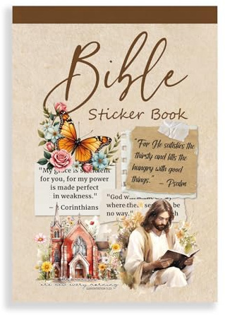 Bomichi Christian Sticker Book, 28 Sheets 353 Pcs Inspirational Bible Stickers for Water Bottle Journaling Scrapbook Laptop, Christian Gifts