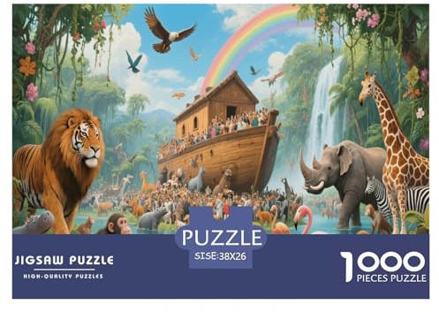 Arche Noah | Tierwelt Herausforderndes Puzzle 1000 Teile, Bildungsspiel Anspruchsvolles Spielzeug Für Erwachsene Und Kinder, Fein Wohndekor | Geschenk 38x26cm/1000pcs