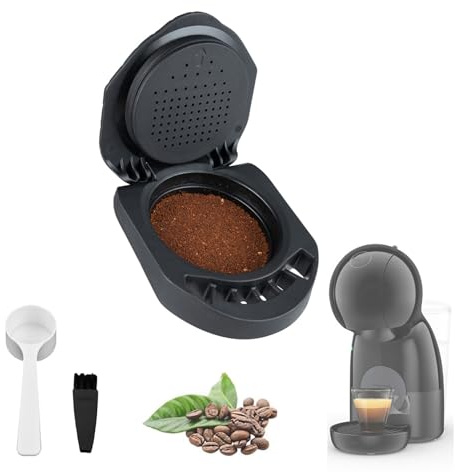 HKFENG Reusable Coffee Pods Coffee Capsule Converter Refillable Coffee Capsule Adapter Compatible with Dol*e Gu*to Piccolo XS/EDG 305/EDG 606. /EDG 466 /Genio S/Mini Me (Capsule Cup)