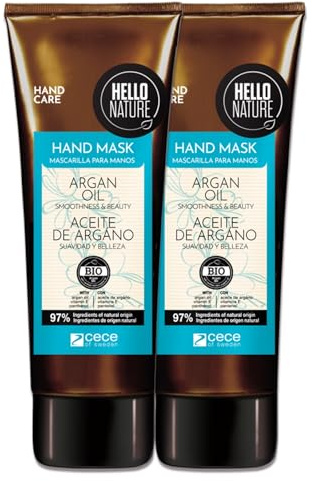 P-Beauty Naturkosmetik Handmaske mit Arganöl & Vitamin E - vegane reichhaltige Handpflege für trockene Hände - Intensive Feuchtigkeit & Regeneration - Handcreme ohne Parabene & Silikone (2x75ml)