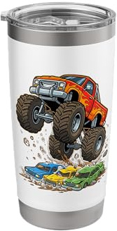Monster Truck Big Wheel Crush Fan Stainless Steel Insulated Tumbler