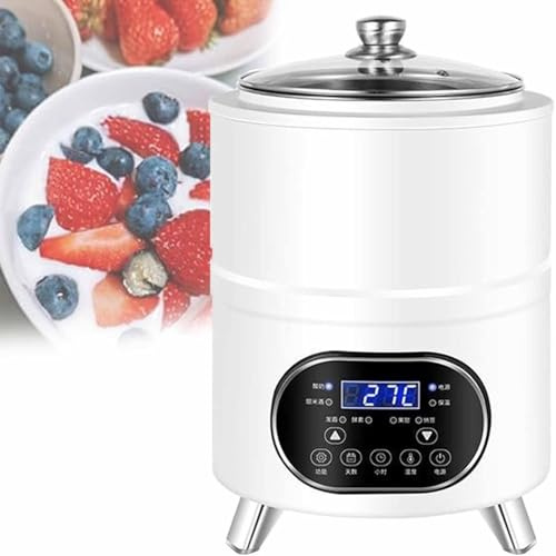 JINTVO Intelligente Joghurt-Fermentiermaschine Mit Zeit- Und Temperatursteuerung, 360° Konstanttemperatur-Fermentierung, Für Hausgemachten Joghurt Und Reisswein(White,8L)