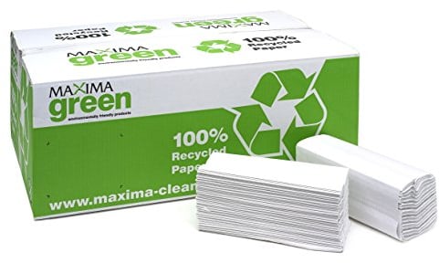 Maxima CPD43428 C-Fold Hand 2-Ply Towels Green, White