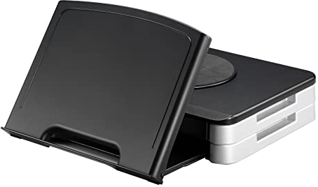Q-Connect Monitor Stand with Built In Angled Copyholder Black