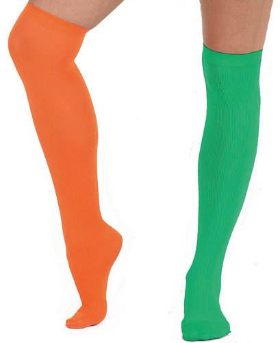 PARTY DISCOUNT Strümpfe Overknee für Kinder, grün-orange