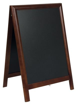 SECURIT - Gehwegtafel aus lackiertem Heveaholz „Deluxe“ - Tafel für Kreidemarker - Für Restaurants, Bars, Cafés Geschäfte - 55 x 85 cm - Nussbaum