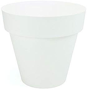 Plastiken TES - Maceta Redonda, diámetro de 22 cm, Color Blanco
