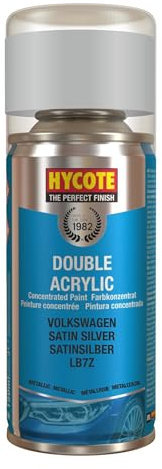 Hycote Double Acrylic Aerosol Car Spray Paint, Volkswagen - Satin Silver, 150 ml