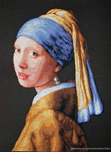 Luca-S Lady with Pearl Earing Counted Cross Stitch Kit