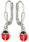 CLEVER SCHMUCK Silberne Mädchen Ohrringe Marienkäfer Ohrhänger 22 mm rot schwarz Sterling Silber 925 im Schmucketui