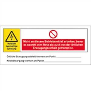 Aufkleber Warnhinweis für eine PV-Anlage 6x14 cm