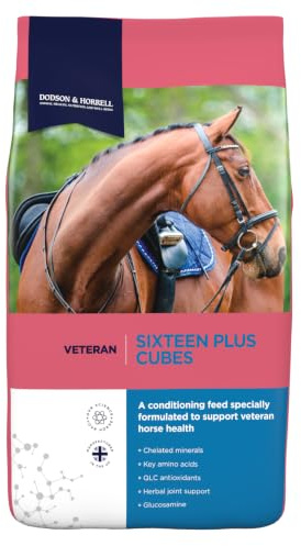 Dodson & Horrell Sixteen Plus Cubes Horse Feed for Senior Horses, 20 kg | High-calorie conditioning cubes for veteran horses