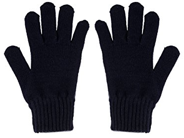 maximo Jungen Handschuhe Fingerhandschuh, Strick 59177-021095, Einfarbig, Gr. 6, Blau (Dunkelmarine 11)