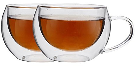 maxxo Thermoglas Cappucino 2er Set, 600 Milliliter, Rund, Transparent, Wiederverwendbar, Zuhause, Kaffeetasse