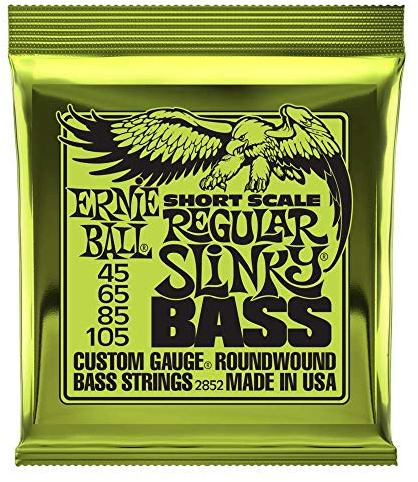 Ernie Ball, Regular Slinky Nickel Wound Short Scale, Corde per basso elettrico a scala corta, diametro 50-105