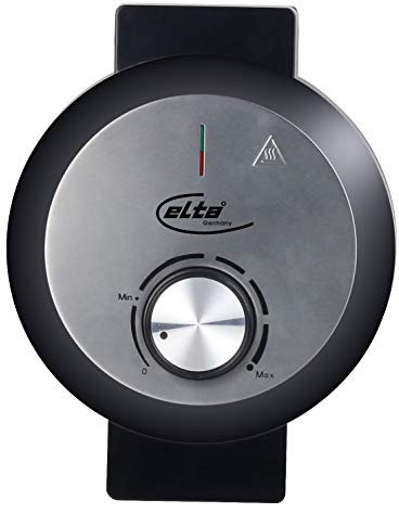 Elta Waffeleisen Edelstahl (1000 Watt, Anti-Haft Teflon Beschichtung, Herzförmige Backfläche, Stufenlos regelbarer Thermostat, Einfache Reinigung, Kontrollleuchte)