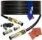 1STec 30m Shielded Digital TV Male to M/Female Gold Plated F-Connector Cable for FreeView HD Freesat BT YouView Satellite Dish or Rooftop Aerial to Wall Box Plug or Socket Lead (30 Metre, Black)