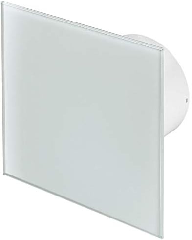 Awenta 125mm Humidity Sensor Extractor Fan White Glass Front Panel TRAX Wall Ceiling Ventilation