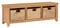 Hallowood Furniture Hereford Oak Storage Bench with Baskets, Solid Wooden Shoe Storage Cabinet with 3 Baskets and Seat, Ready to Use Entryway or Hallway Oak Furniture for Shoes, Bags & Accessories