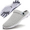 Zuecos de Verano para Unisex Adulto Playa de Sandalias Antideslizante Respirable Piscina Ahueca Zapatillas Chanclas Slippers Gris Claro 45
