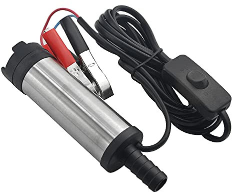 WMYCONGCONG Diesel Fuel Transfer Pump 12V Stainless Steel Oil Diesel Fuel Transfer Water Pump 38mm Diameter Submersible Oil Pump for Automotive Farm and Marina Use