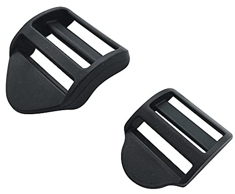 20pcs Plastic Ladder Lock Slider Buckles Backpack Straps Black Webbing Strap Slider (32mm) ET469
