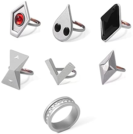 MayDee Gen shin Impact Ring Gen shin Hutao Cosplay Ringe 7er Set