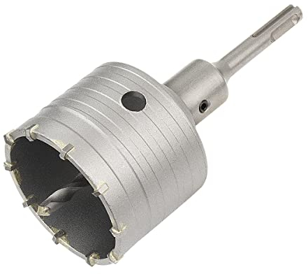 Meccion Lochsäge Hohl Bohrkrone 75mm mit SDS Plus Adapter 110 mm und Zentrierbohrer, Dosensenker Hammerschlagfest Kronenbohrer für Mauerwerk, Ziegel, Beton, Zement, Stein