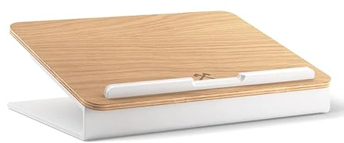 Woodcessories - Laptop Ständer Holz kompatibel für 10 - 16 MacBook Ständer, ergonomische Laptop Halterung aus Eichen Holz