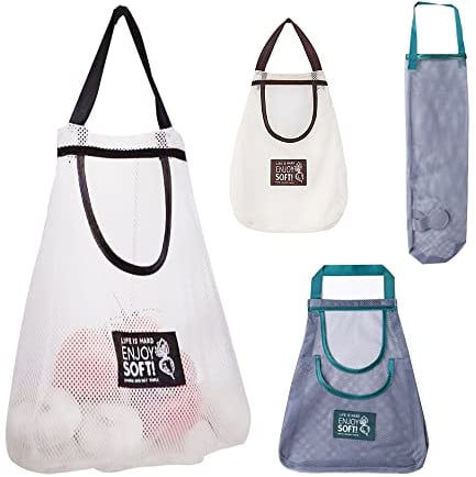 HLIWS 4 Pcs Netz Einkaufstasche, Debris Beutel,Portable Einkaufsnetz Tasche,Waschbar Netzbeutel Für Einkaufen, Obst,Gemüse Lager(2 Farben)