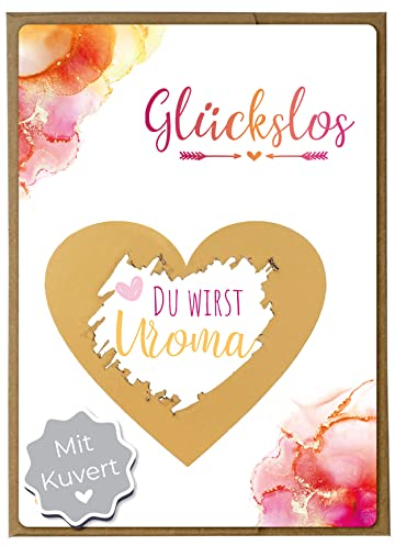 Joli Coon Rubbelkarte Du wirst Uroma mit Kuvert - Schwangerschaft verkünden Uroma mit Rubbelkarten