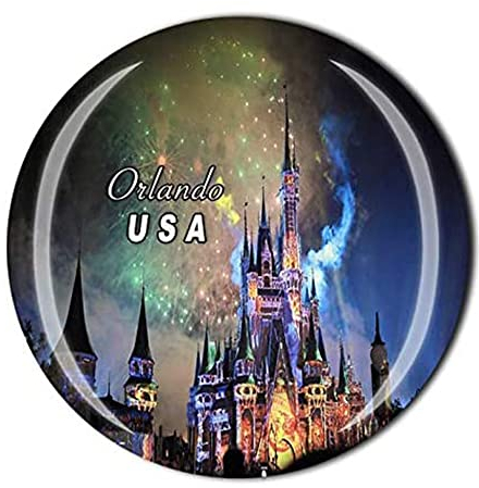 Aimant de réfrigérateur 3D Orlando USA en verre de cristal souvenir touristique souvenir collection cadeau Orlando aimant magnétique autocollant décoration maison cuisine