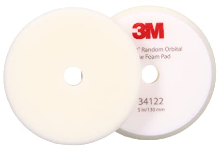3M Perfect-It Random Orbital Foam Compounding Pad, 5/130 mm, White, 34122, for Automotive Compounding and Polishing