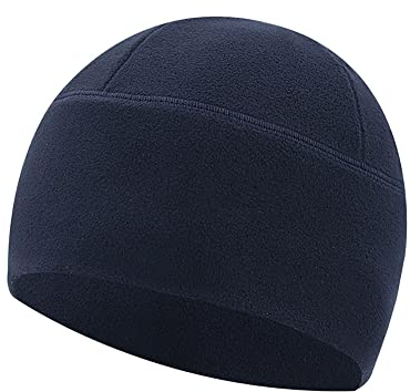 axy Fleece Mütze Wintermütze Laufmütze Fahrradmütze Sport Radmütze für Herren und Damen Helm Unterziehmütze Winddicht Thermo Radsport Radfahren Laufen MUHE3 (Navyblau)