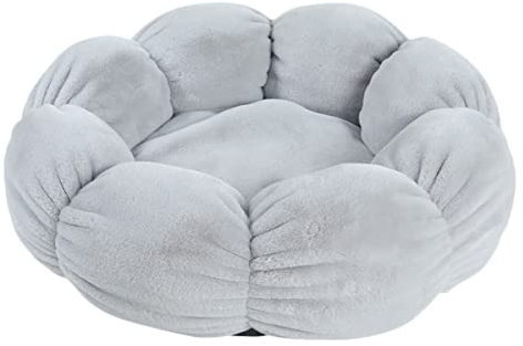 POPETPOP Blumenförmiges Katzennest Aus Kaninchen-kurzplüsch Runde Haustierbett Mit Hochwertiger Warmes Schlafkissen Für Kleine Hunde Und Katzen