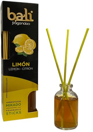 Bali fragancias Ambientador Mikado LIMÓN Difusor con varillas de ratán para tu salón, comedor o cualquier estancia de tu hogar, fragancias seleccionadas, Aromaterapia, Perfumado (30 ml)