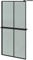 vidaXL Duschwand, Duschabtrennung mit Ablage, Duschtrennwand für Walk in Dusche, Trennwand Dusche Duschwand mit Ablage Walk In Duschwand, Schwarz ESG Glas Aluminium