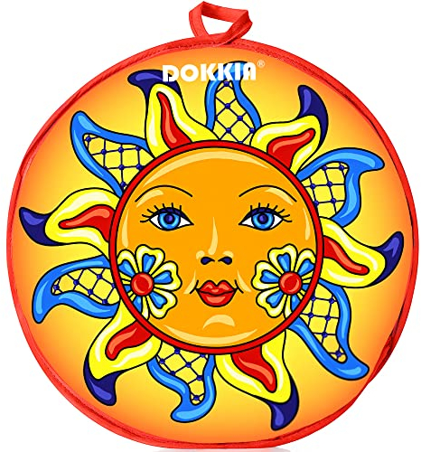 DOKKIA Tortilla Warmer Taco 12 Inch Insulated Cloth Pouch - Microwavable Use Fabric Bag Servers to Keep Food Warm (12 Inch, Sunburst Carnival Talavera Sunflower Mayan Aztec)