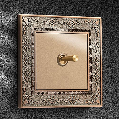 Finish Wall Push Button Plate,Retro wall switch 86 Type EU 220V 1/2/3/4 Gang 2 Way Smart Retro Wall Switch Lever open tube Vintage Brass Toggle Switch 10A Wall Light switch Panel Control Switch For Li