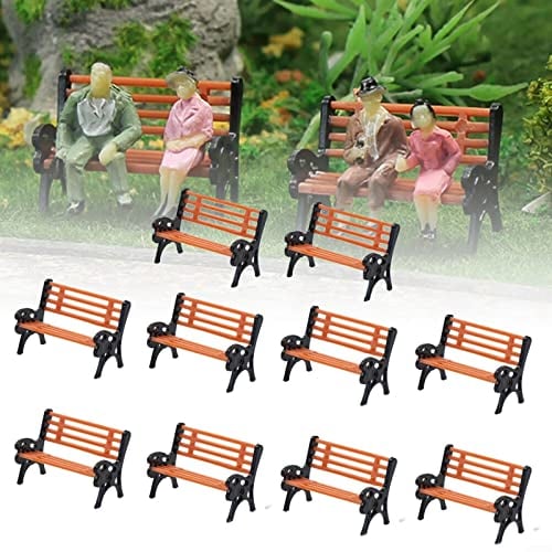 10Stk Modelleisenbahn HO TT Maßstab 1:87 Bänke Freizeit Parkbank Stuhl Sofa Straße Parkanlage