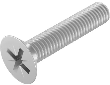 SECCARO Lot de 20 vis à tête fraisée M2 x 10 mm en acier inoxydable V2A VA A2 DIN 965 Phillip/PZ Filetage complet