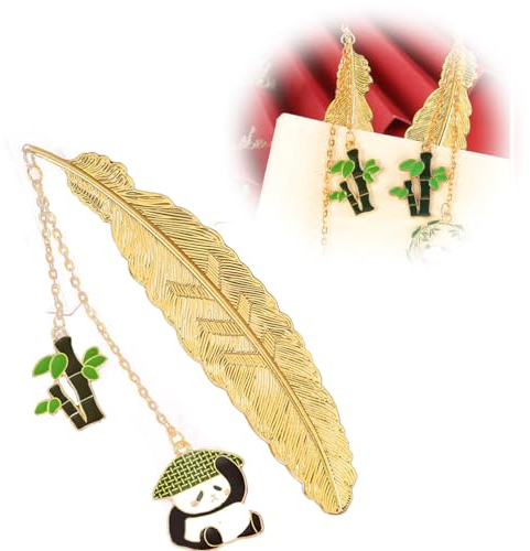 Metall Feder Lesezeichen mit Niedlicher Panda - Personalisiertes Geschenk für Mädchen, Frauen, Mütter, Schwestern, Lehrer und Buchliebhaber - Ideal für Muttertag und Geburtstag