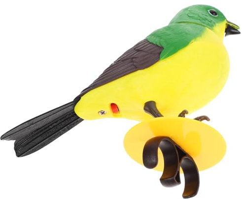 ibasenice Simulation Sprachgesteuerter Vogel-einzelvogel-fingerclip-Uhr Mit Elektrischem Vogel-Kinder-Elektro-induktionsspielzeug Baum-Vogel-Dekorationen Batterien Vögel Plastik Zubehör