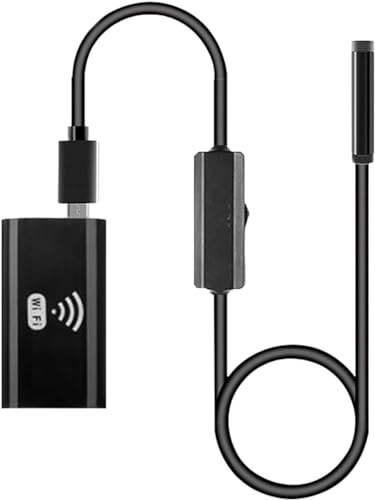 Inspection Endoscope Camera, Waterproof Camera Head with integrated LED lights, Wifi Connectivity compatible with Android, iOS or PC (5m)
