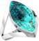 Jeweloporium 925 Silber Ringe für Damen Blau Natürlich Shattuckit Edelstein Handgefertigt Silber Ringe Größe 64(20.4) Freundschaftstag Geschenk Mode Schmuck
