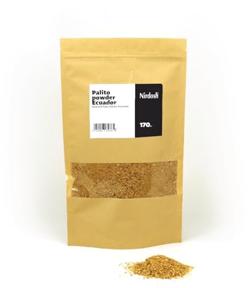 NIRDOSH - Weihrauchpulver Palo Santo Palito aus Ecuador - Natürlicher Weihrauch für Brenner und Kohle - Intensives und kräftiges Aroma für Rituale und Zeremonien - Verpackung mit 170 Gramm