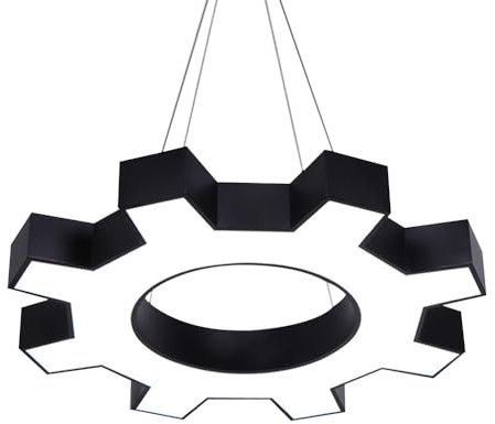 YFMYY 48 W LED-Pendelleuchten, 6000 K weißes Licht, Zahnrad-Beleuchtungskörper, höhenverstellbar, Moderne, minimalistische Hängelampe für Küche, Esszimmer, Wohnzimmer (1 Packung)